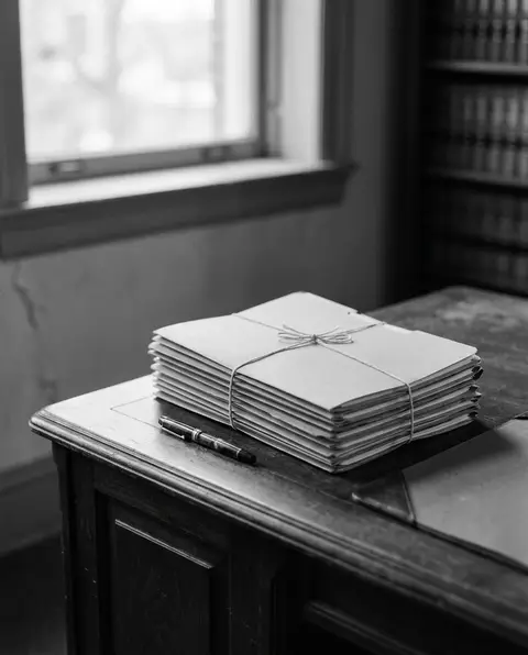 Personal injury case files and a fountain pen on a Wilmington attorney's desk